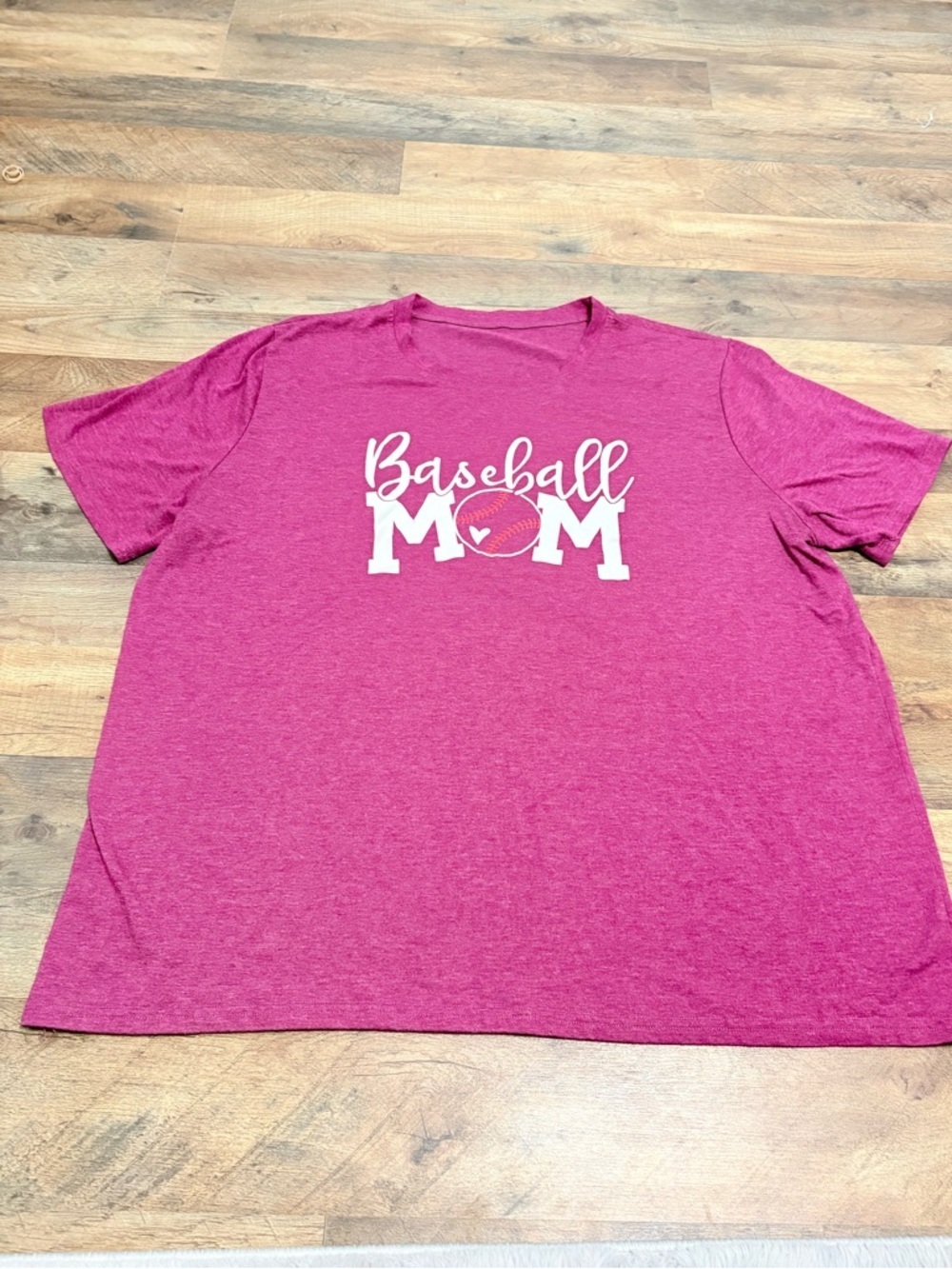 Baseball Mom Tee 3XL Pink Game Day Shirt Sports Mom Graphic Plus Size